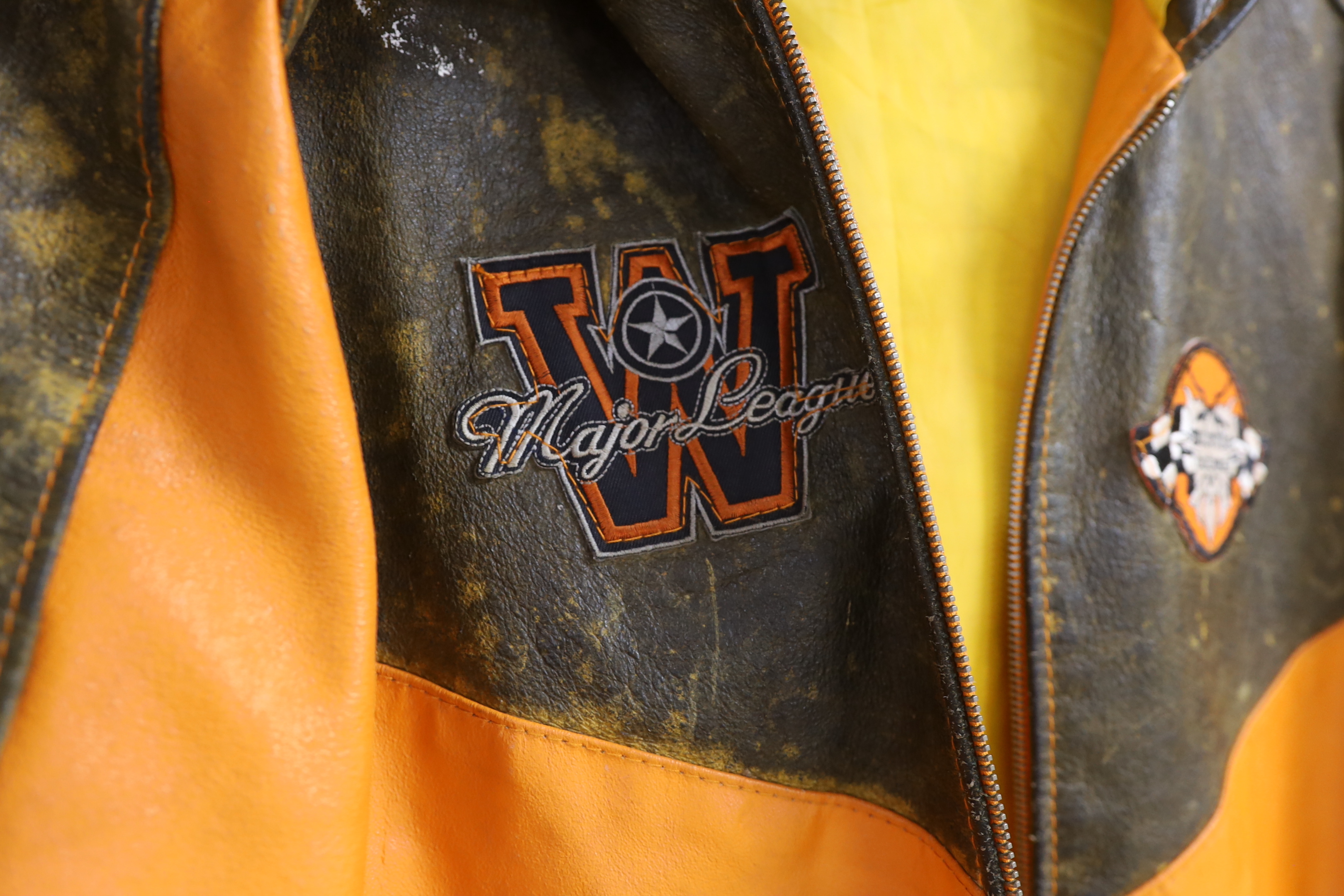 A motorcyclist's Fred & Frank leather jacket size XXL